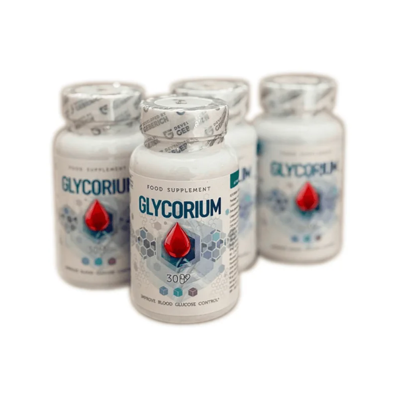 Glycorium — Etikett mit Zusammensetzung und Einnahme, Nahrungsergänzungsmittel